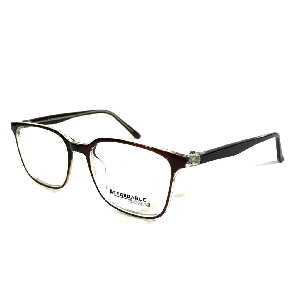 Affordable Designs Eyeglasses Frames TATE BROWN Clear Square Full Rim 52-18-140